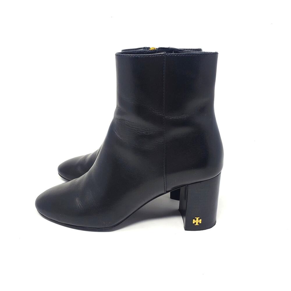 Tory Burch Brooke 70MM Ankle Bootie Calf Leather Perfect Black 46063 Size 6.5 - Picture 4 of 11